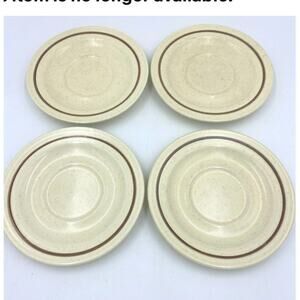 4 Vintage 1977 Homer Laughlin Saucers Brown tan